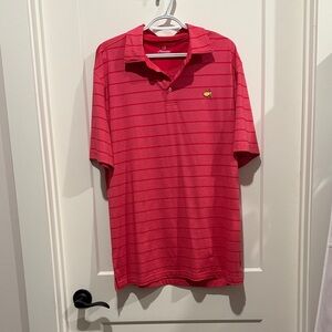 Masters Red Polo Shirt with Stripes